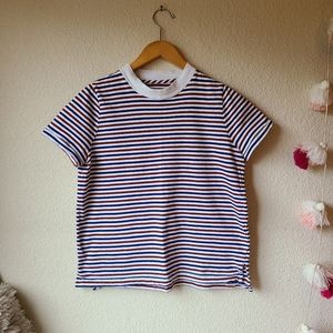 Madewell Stripe Short Sleeve Shirt Size M